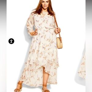 City Chic Pearl Juliet Floral Maxi Dress Sz 20 New